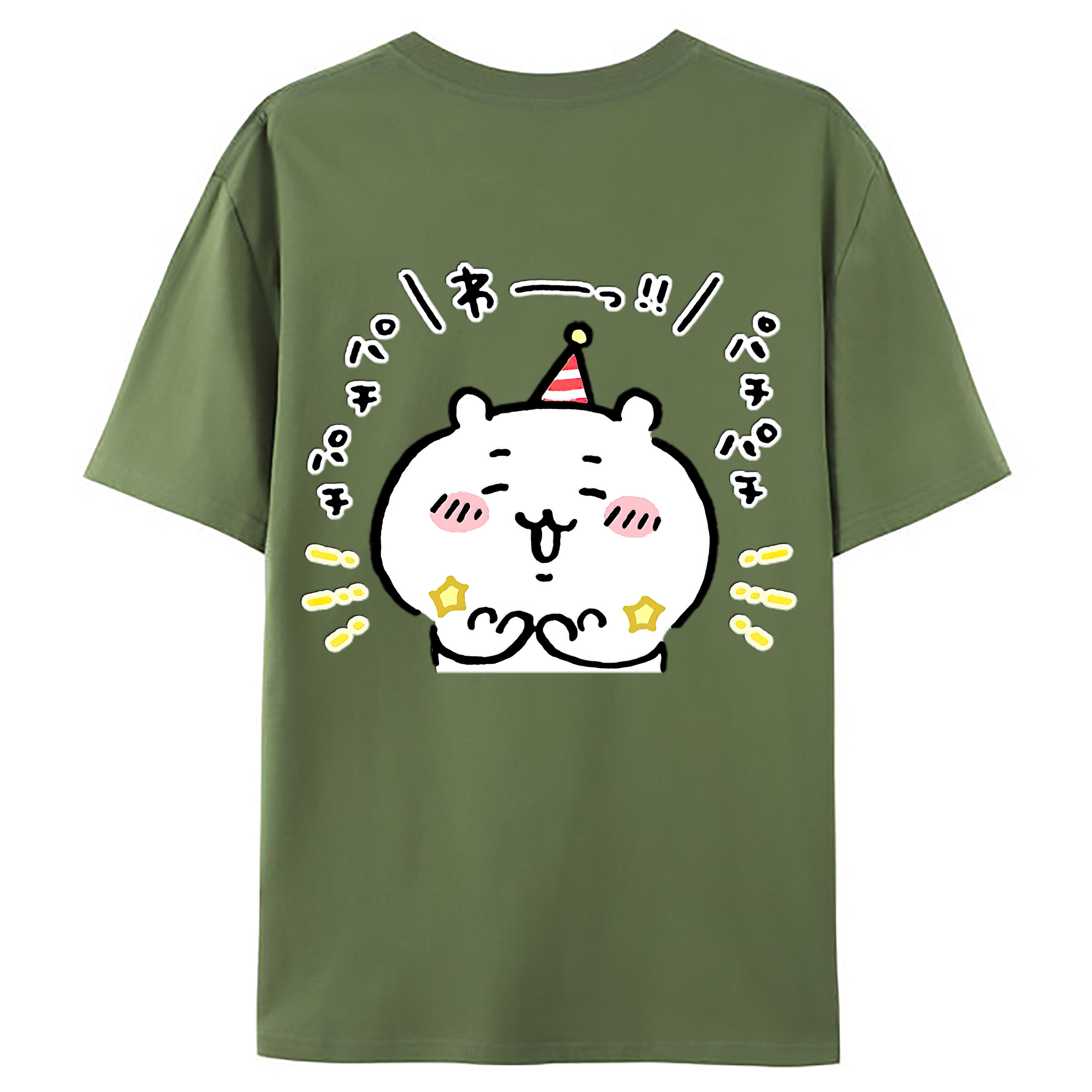 （画像用） ちいかわ ちいかわ Chii-kawa chiikawa 綿100％ メンズ半袖Tシャツ（バックプリント） 通気性